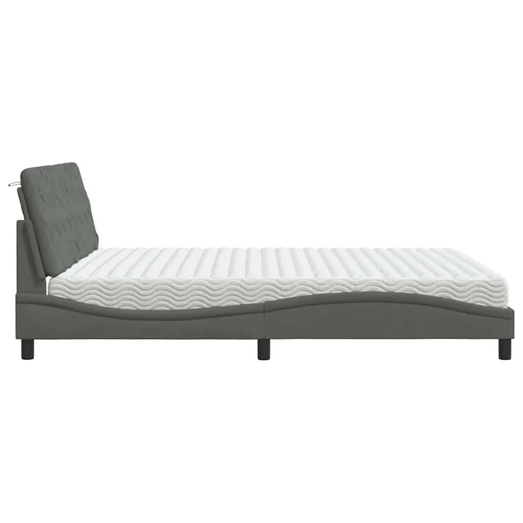 Bed met matras stof donkergrijs 180x200 cm is nu te koop bij PeponiXL, paradijselijk wonen!
