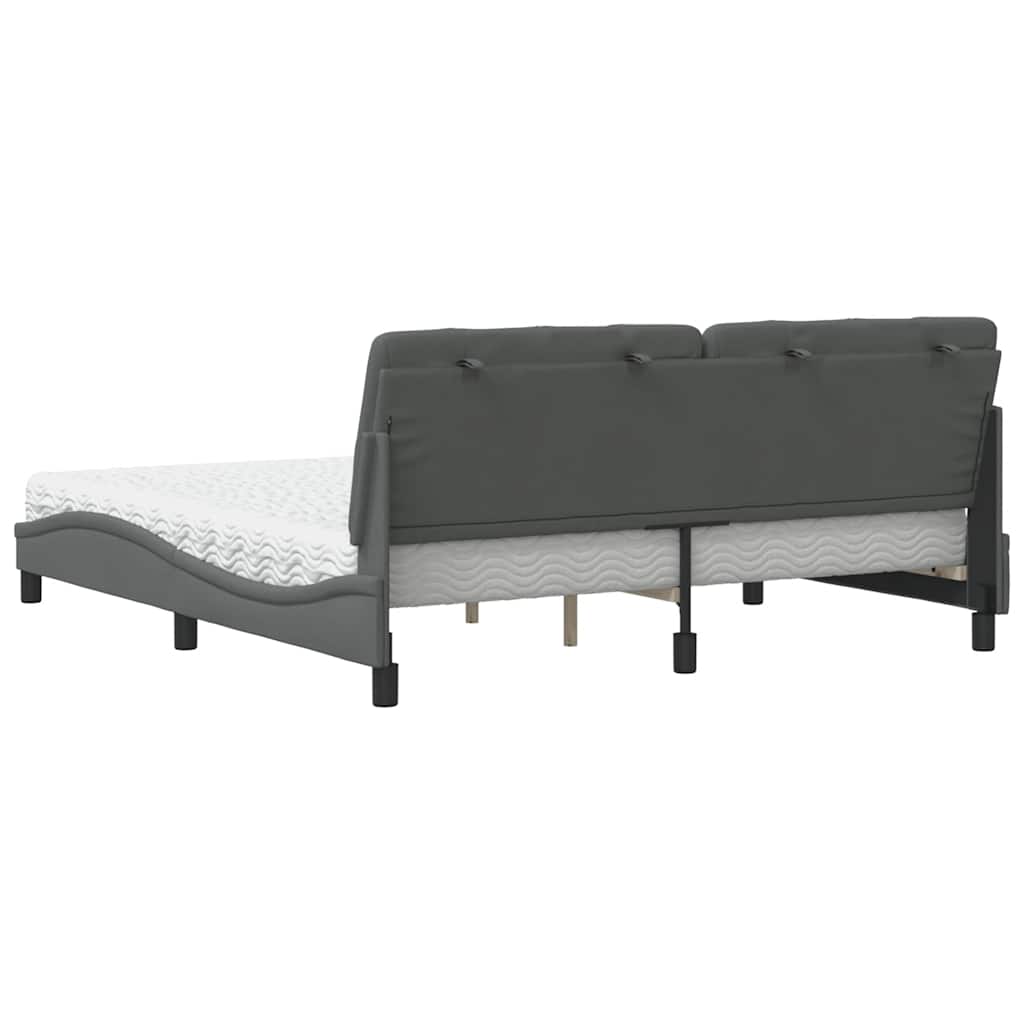 Bed met matras stof donkergrijs 180x200 cm is nu te koop bij PeponiXL, paradijselijk wonen!