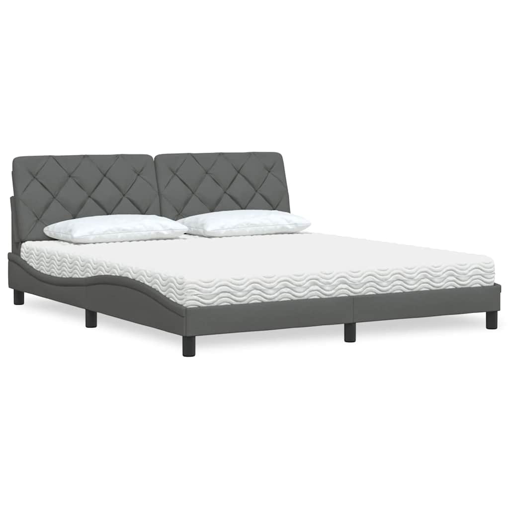 Bed met matras stof donkergrijs 180x200 cm is nu te koop bij PeponiXL, paradijselijk wonen!