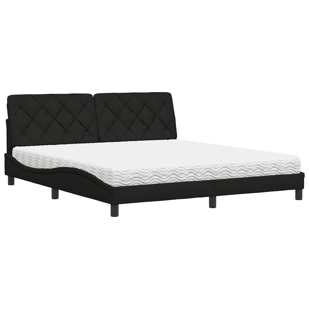 Bed met matras stof zwart 180x200 cm is nu te koop bij PeponiXL, paradijselijk wonen!