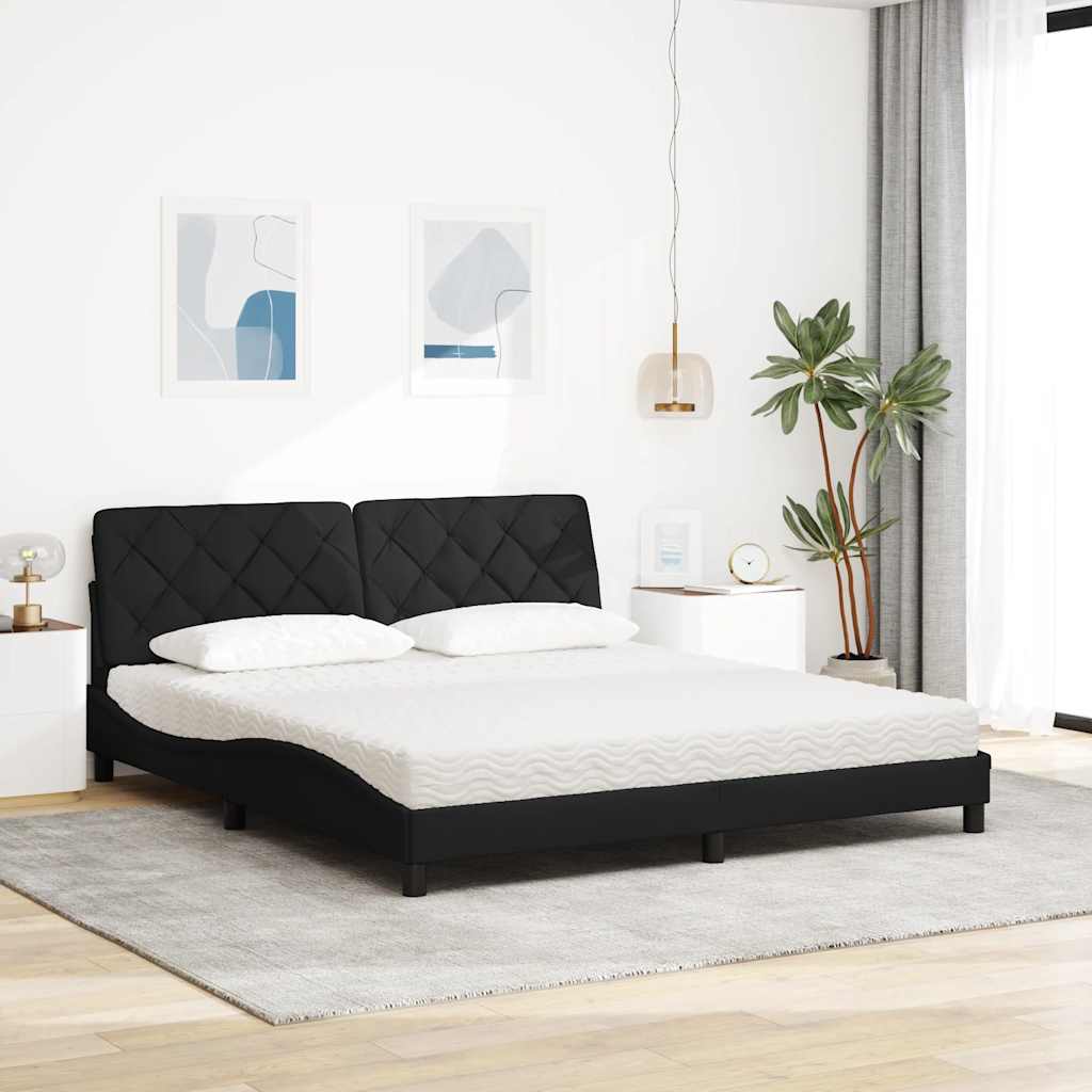 Bed met matras stof zwart 180x200 cm is nu te koop bij PeponiXL, paradijselijk wonen!