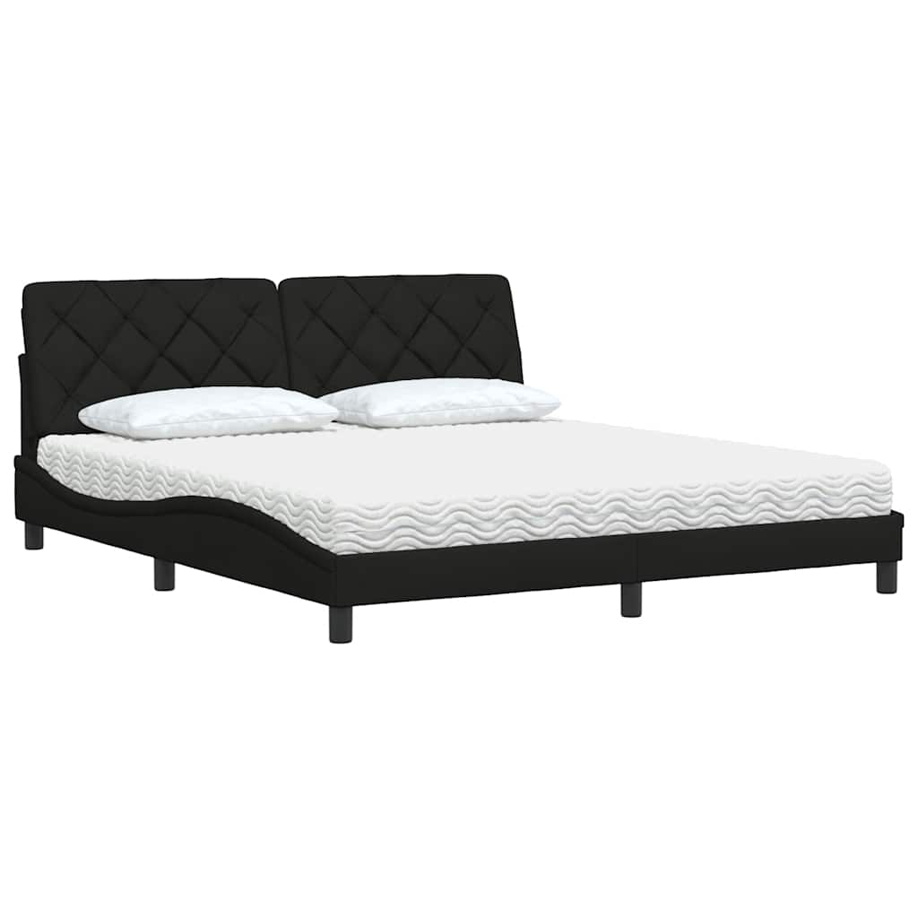 Bed met matras stof zwart 180x200 cm is nu te koop bij PeponiXL, paradijselijk wonen!