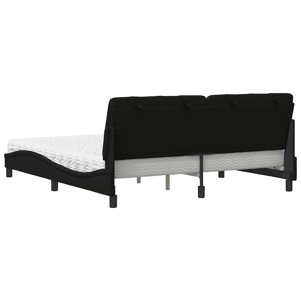 Bed met matras stof zwart 180x200 cm is nu te koop bij PeponiXL, paradijselijk wonen!