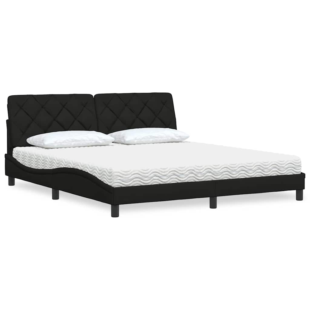 Bed met matras stof zwart 180x200 cm is nu te koop bij PeponiXL, paradijselijk wonen!