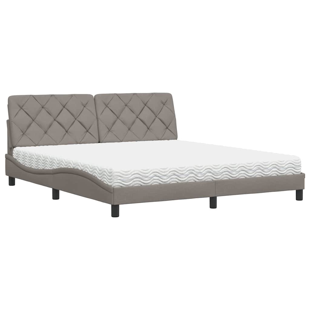 Bed met matras stof taupe 180x200 cm is nu te koop bij PeponiXL, paradijselijk wonen!