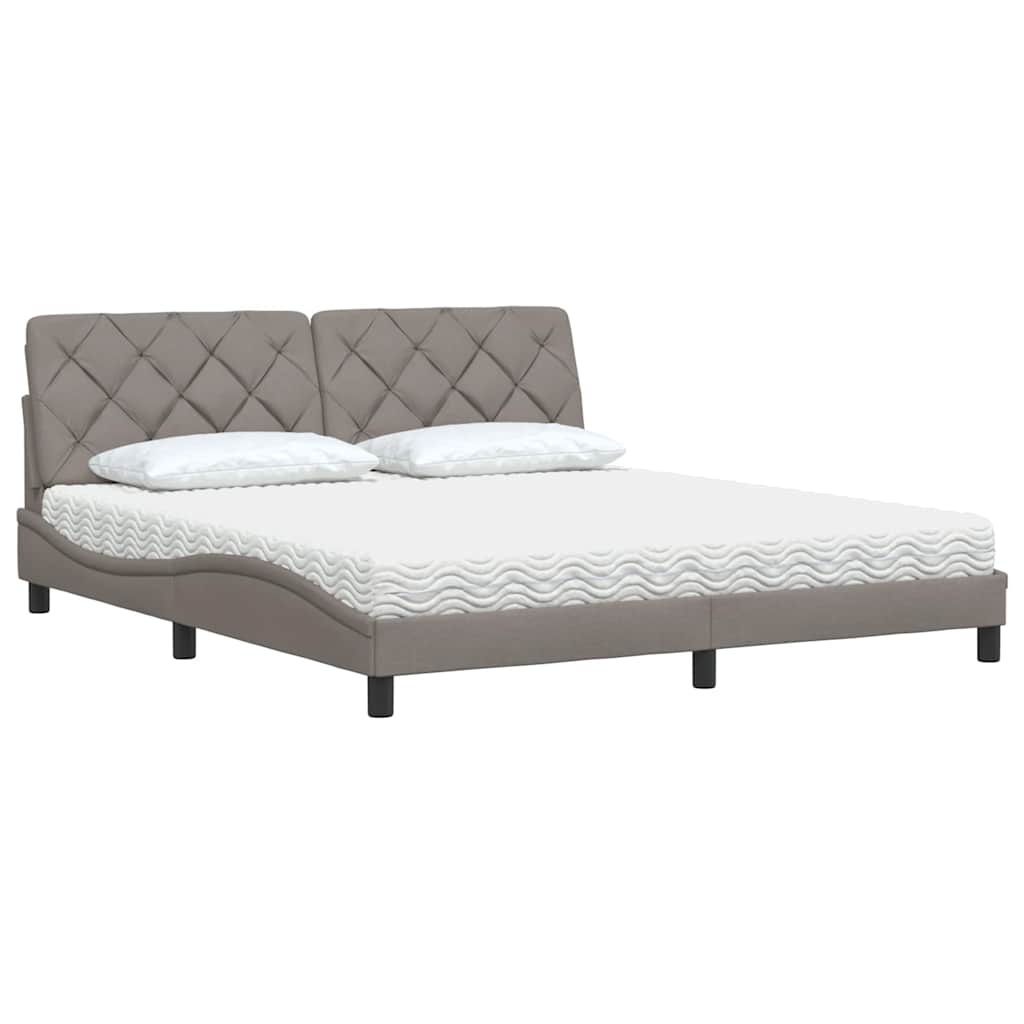 Bed met matras stof taupe 180x200 cm is nu te koop bij PeponiXL, paradijselijk wonen!