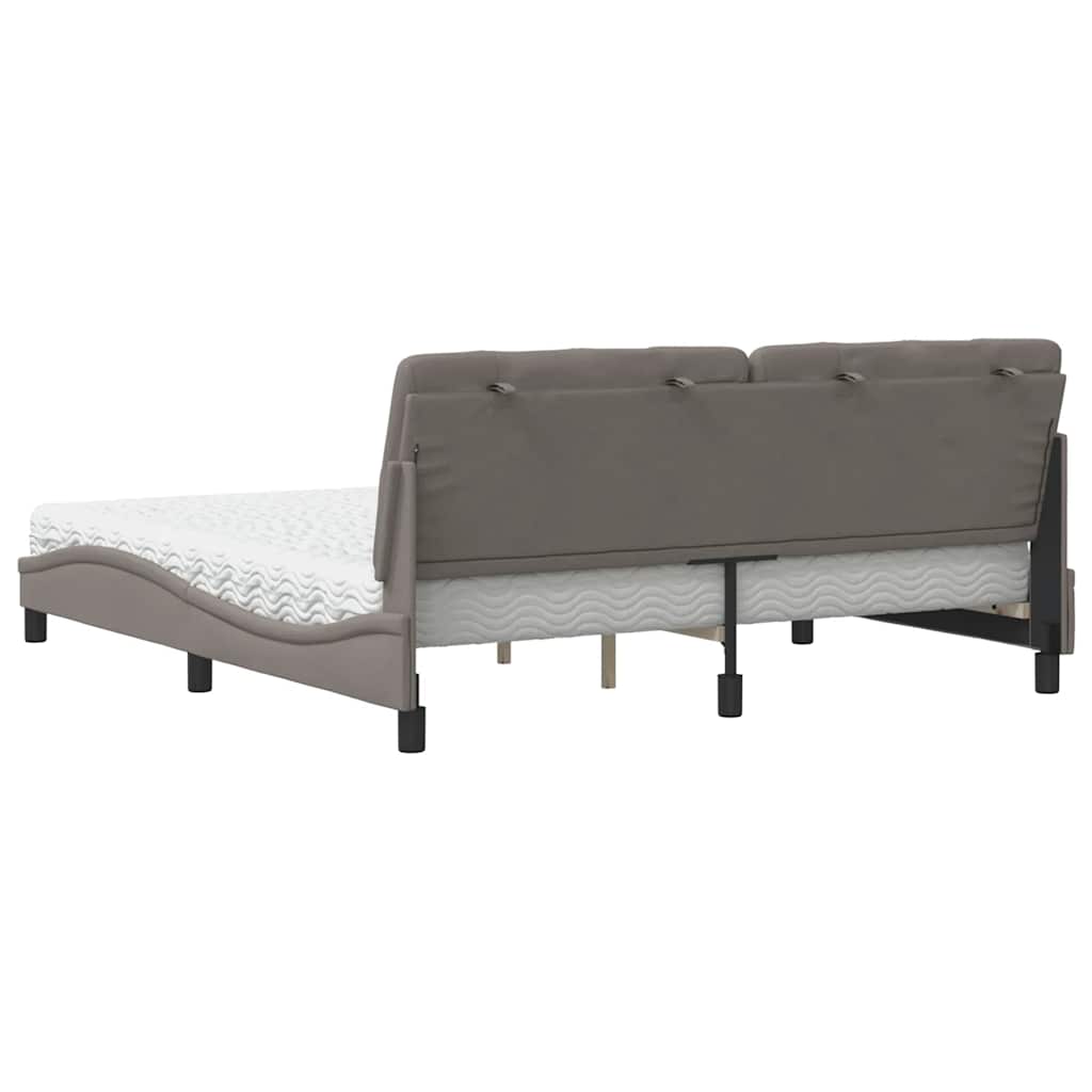 Bed met matras stof taupe 180x200 cm is nu te koop bij PeponiXL, paradijselijk wonen!