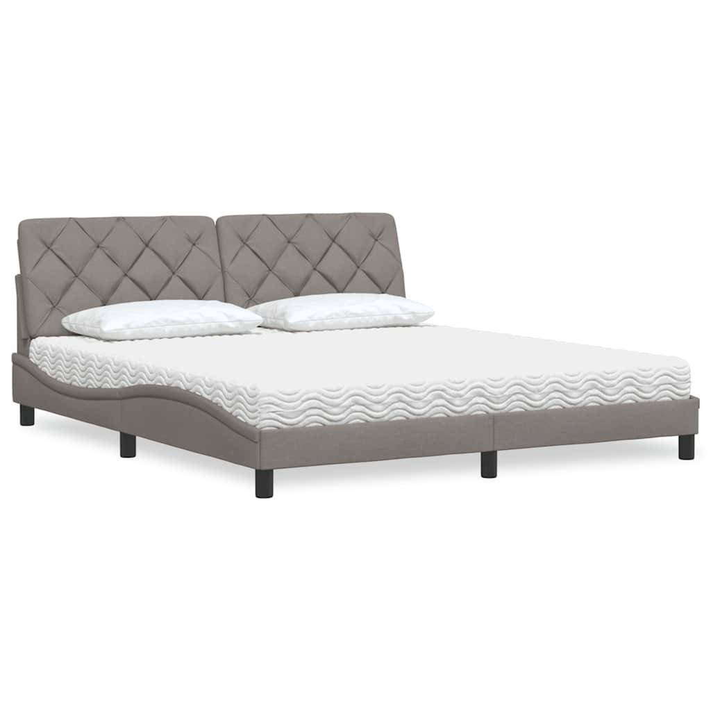 Bed met matras stof taupe 180x200 cm is nu te koop bij PeponiXL, paradijselijk wonen!