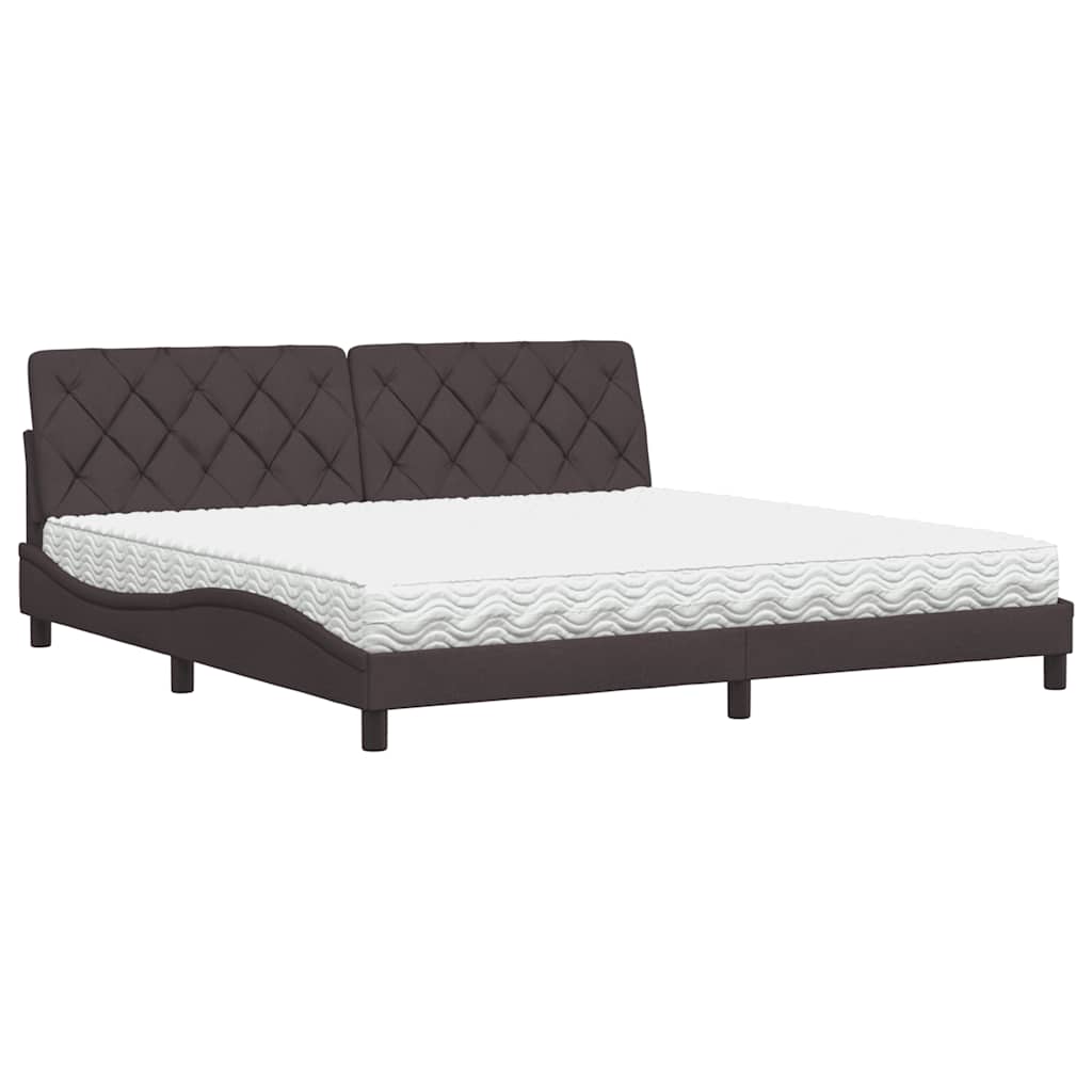 Bed met matras stof donkerbruin 200x200 cm is nu te koop bij PeponiXL, paradijselijk wonen!