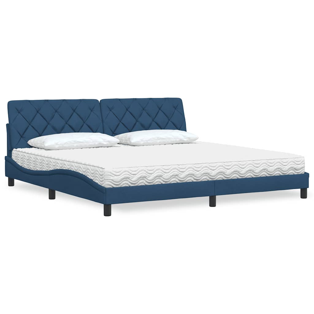 Bed met matras stof blauw 200x200 cm is nu te koop bij PeponiXL, paradijselijk wonen!