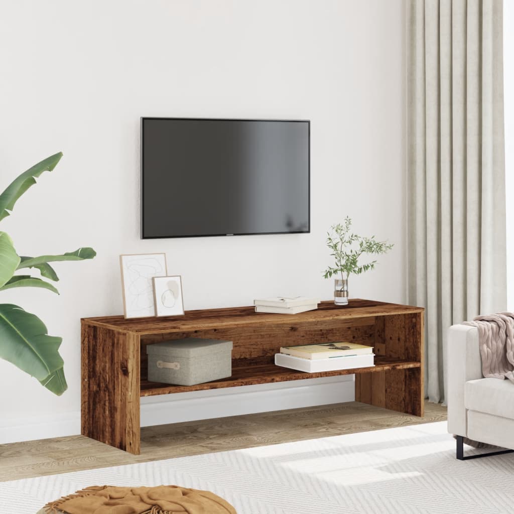 Tv-meubel 120x40x40 cm bewerkt hout oud houtkleurig is nu te koop bij PeponiXL, paradijselijk wonen!