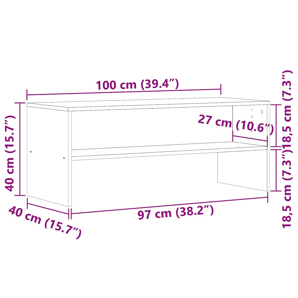 Tv-meubel 100x40x40 cm bewerkt hout oud houtkleurig is nu te koop bij PeponiXL, paradijselijk wonen!