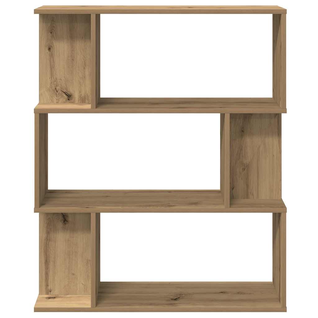 Boekenkast 80x24x96 cm bewerkt hout artisanaal eikenkleur is nu te koop bij PeponiXL, paradijselijk wonen!