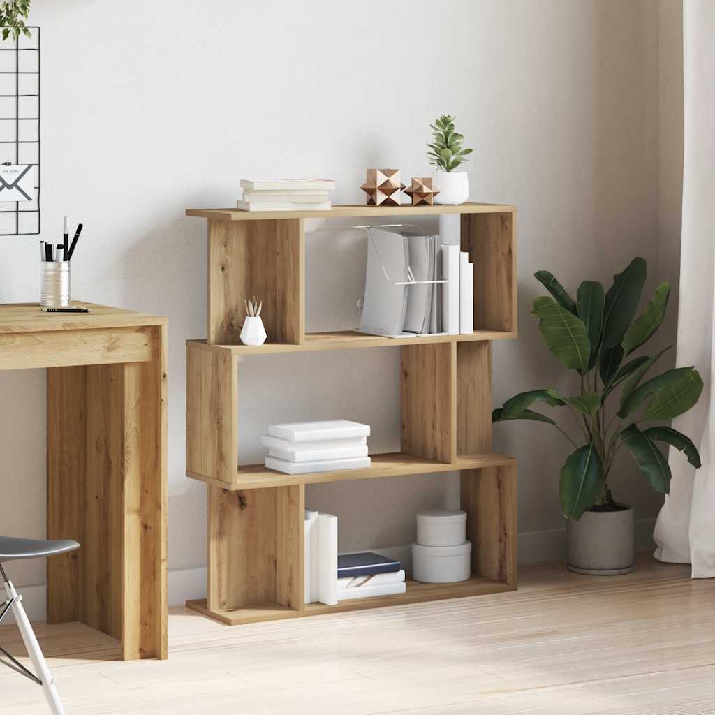 Boekenkast 80x24x96 cm bewerkt hout artisanaal eikenkleur is nu te koop bij PeponiXL, paradijselijk wonen!