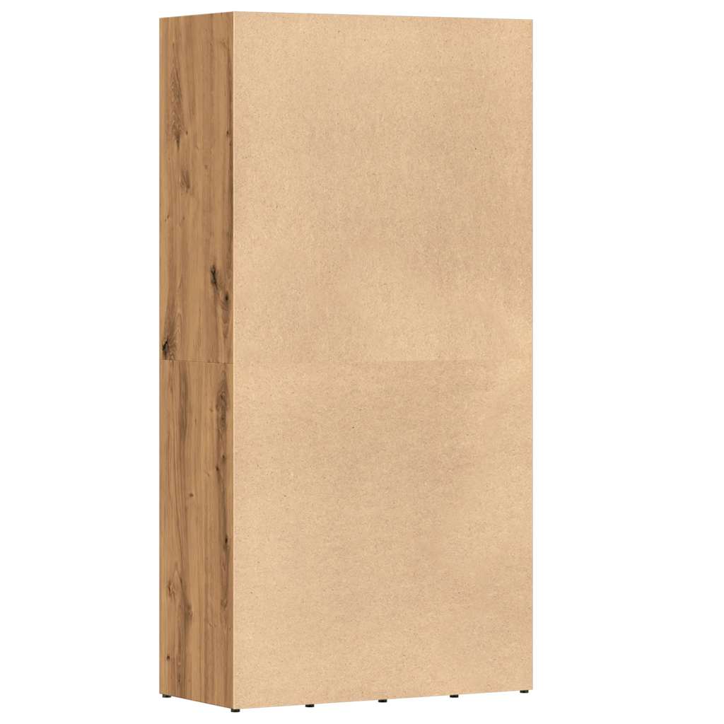 Boekenkast 66x30x130 cm bewerkt hout artisanaal eikenkleur is nu te koop bij PeponiXL, paradijselijk wonen!