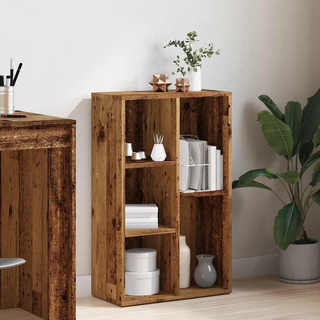 Boekenkast 50x25x80 cm bewerkt hout oud houtkleurig is nu te koop bij PeponiXL, paradijselijk wonen!