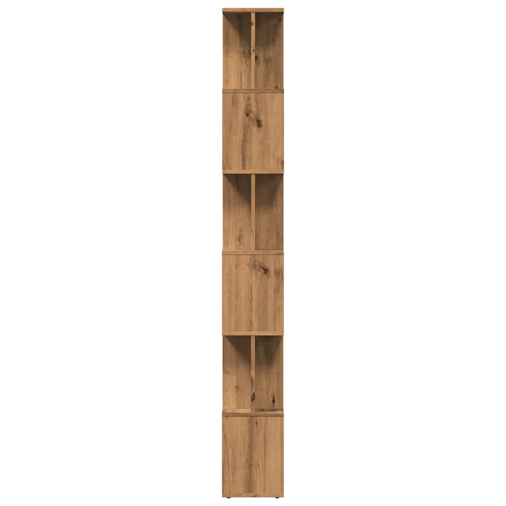 Boekenkast 80x24x192 cm bewerkt hout artisanaal eikenkleur is nu te koop bij PeponiXL, paradijselijk wonen!