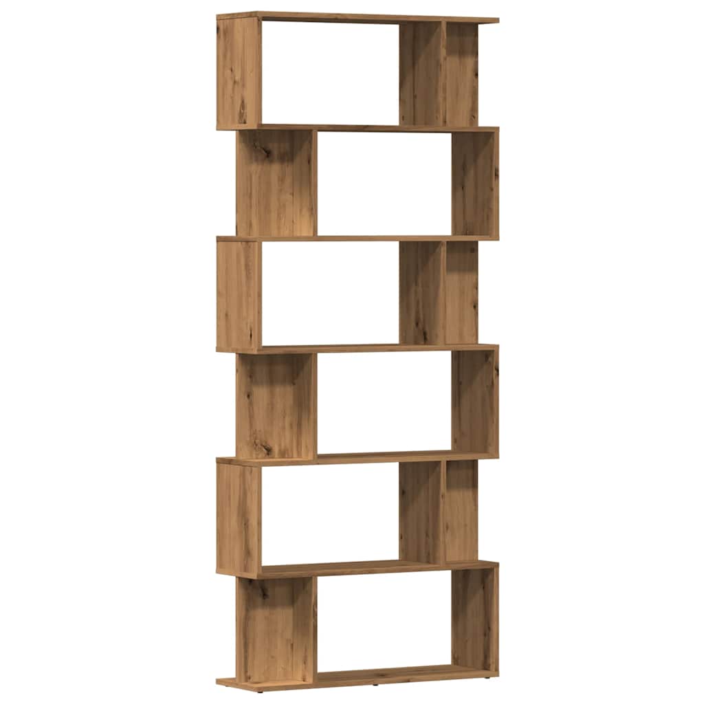 Boekenkast 80x24x192 cm bewerkt hout artisanaal eikenkleur is nu te koop bij PeponiXL, paradijselijk wonen!