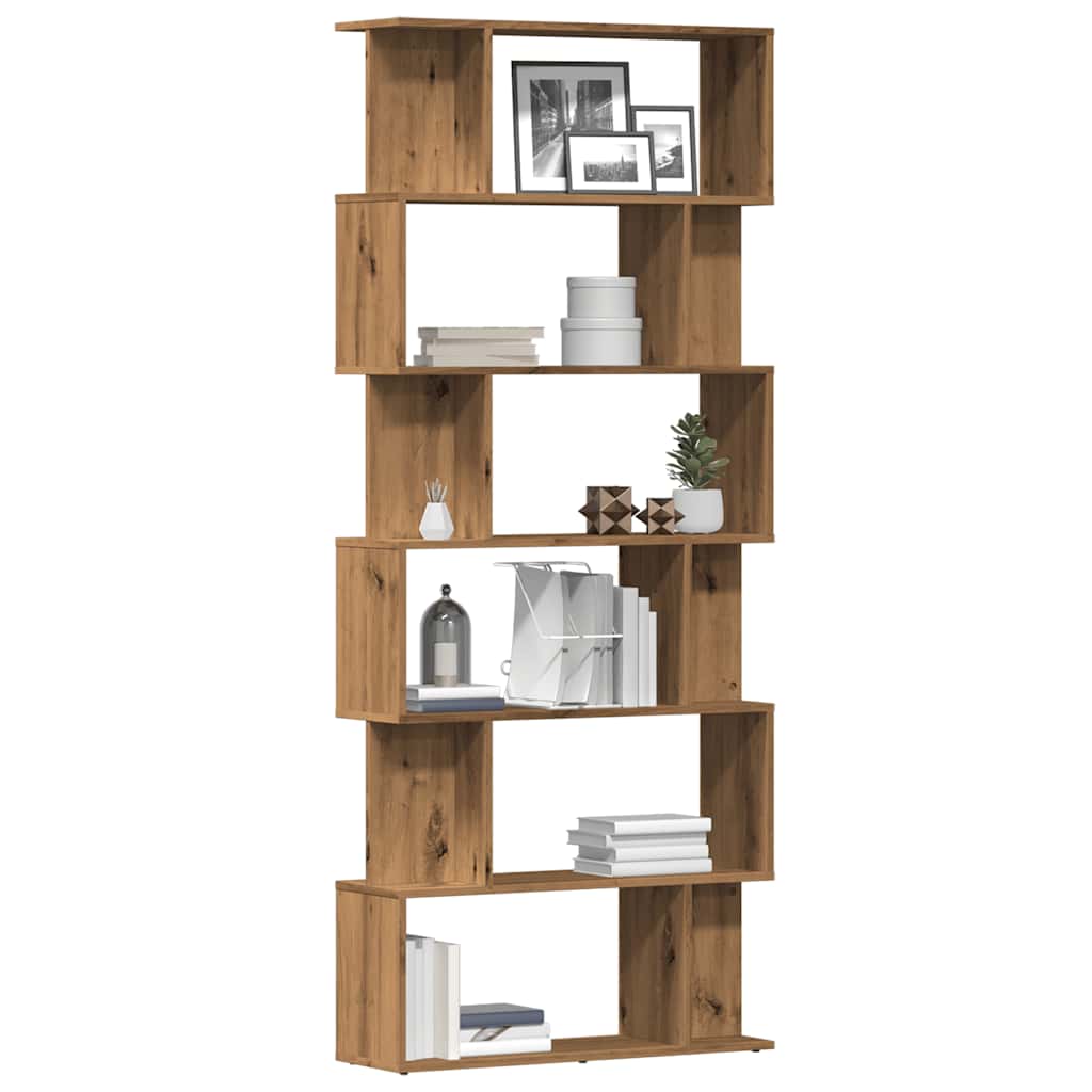 Boekenkast 80x24x192 cm bewerkt hout artisanaal eikenkleur is nu te koop bij PeponiXL, paradijselijk wonen!