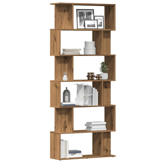 Boekenkast 80x24x192 cm bewerkt hout artisanaal eikenkleur is nu te koop bij PeponiXL, paradijselijk wonen!