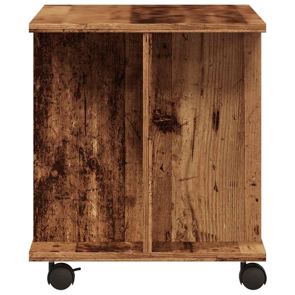Tv-meubel met wieltjes 80x40x45 cm bewerkt hout oud houtkleurig is nu te koop bij PeponiXL, paradijselijk wonen!