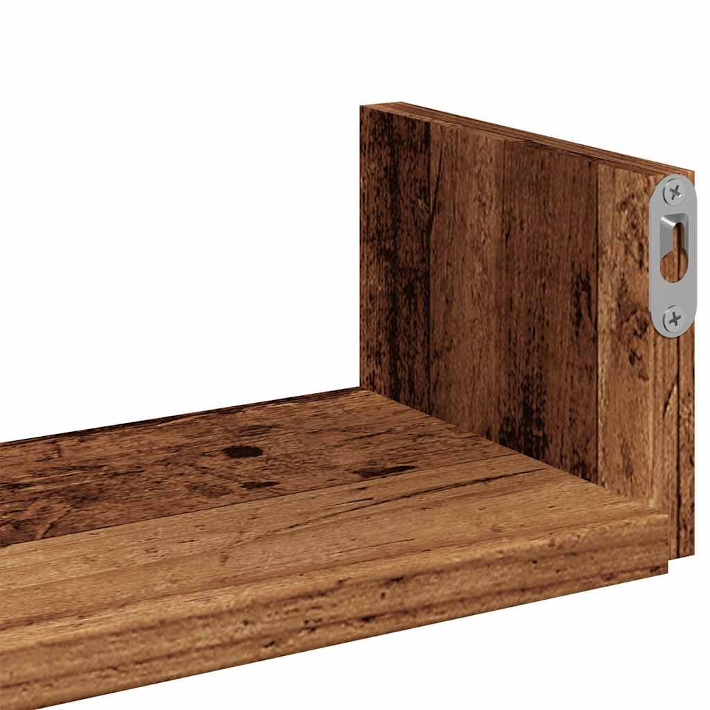 Wandschappen 3 st bewerkt hout oud houtkleurig is nu te koop bij PeponiXL, paradijselijk wonen!