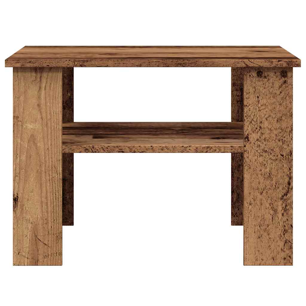 Salontafel 60x60x42 cm bewerkt hout oud houtkleurig is nu te koop bij PeponiXL, paradijselijk wonen!