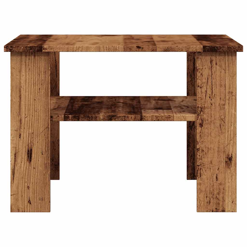 Salontafel 60x60x42 cm bewerkt hout oud houtkleurig is nu te koop bij PeponiXL, paradijselijk wonen!