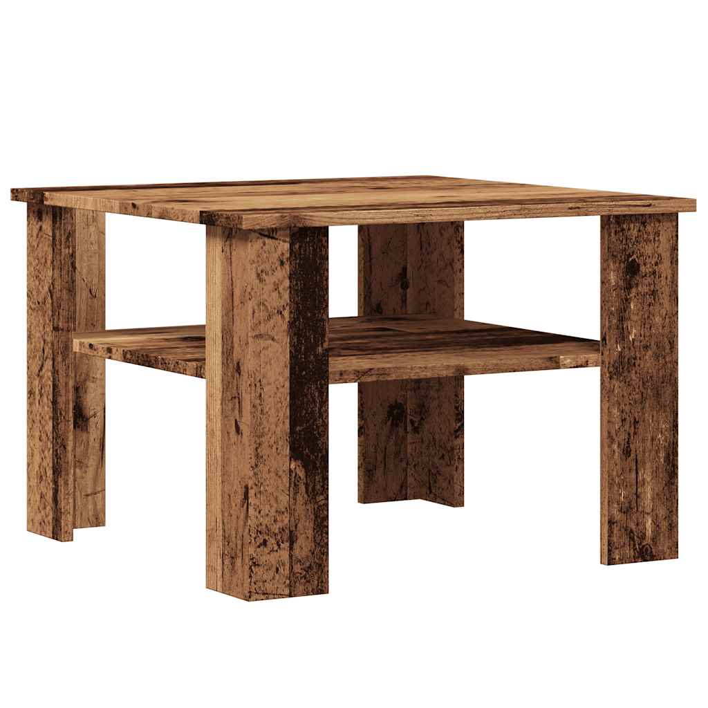 Salontafel 60x60x42 cm bewerkt hout oud houtkleurig is nu te koop bij PeponiXL, paradijselijk wonen!