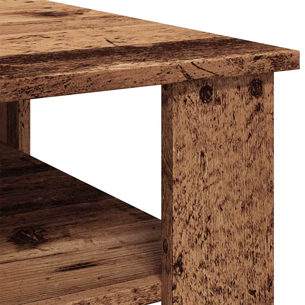 Salontafel 60x60x42 cm bewerkt hout oud houtkleurig is nu te koop bij PeponiXL, paradijselijk wonen!