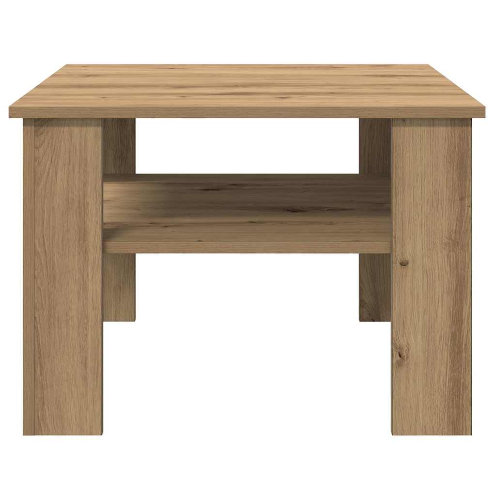Salontafel 60x60x42 cm bewerkt hout artisanaal eikenkleur is nu te koop bij PeponiXL, paradijselijk wonen!