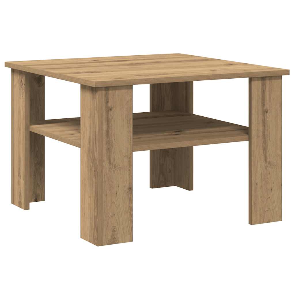 Salontafel 60x60x42 cm bewerkt hout artisanaal eikenkleur is nu te koop bij PeponiXL, paradijselijk wonen!