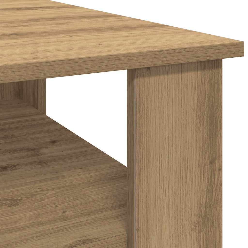 Salontafel 60x60x42 cm bewerkt hout artisanaal eikenkleur is nu te koop bij PeponiXL, paradijselijk wonen!