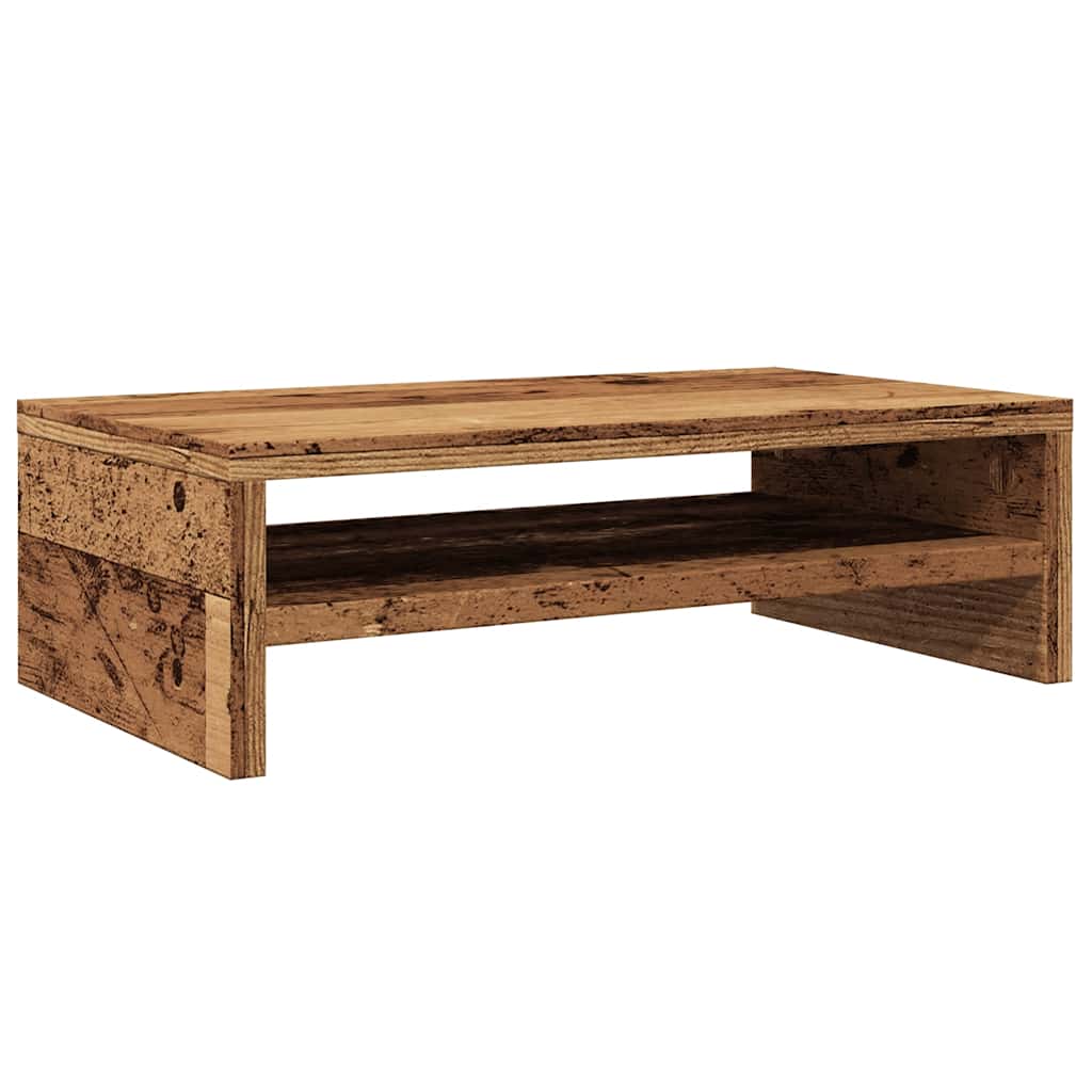 Monitorstandaard 42x24x13 cm bewerkt hout oud houtkleurig is nu te koop bij PeponiXL, paradijselijk wonen!