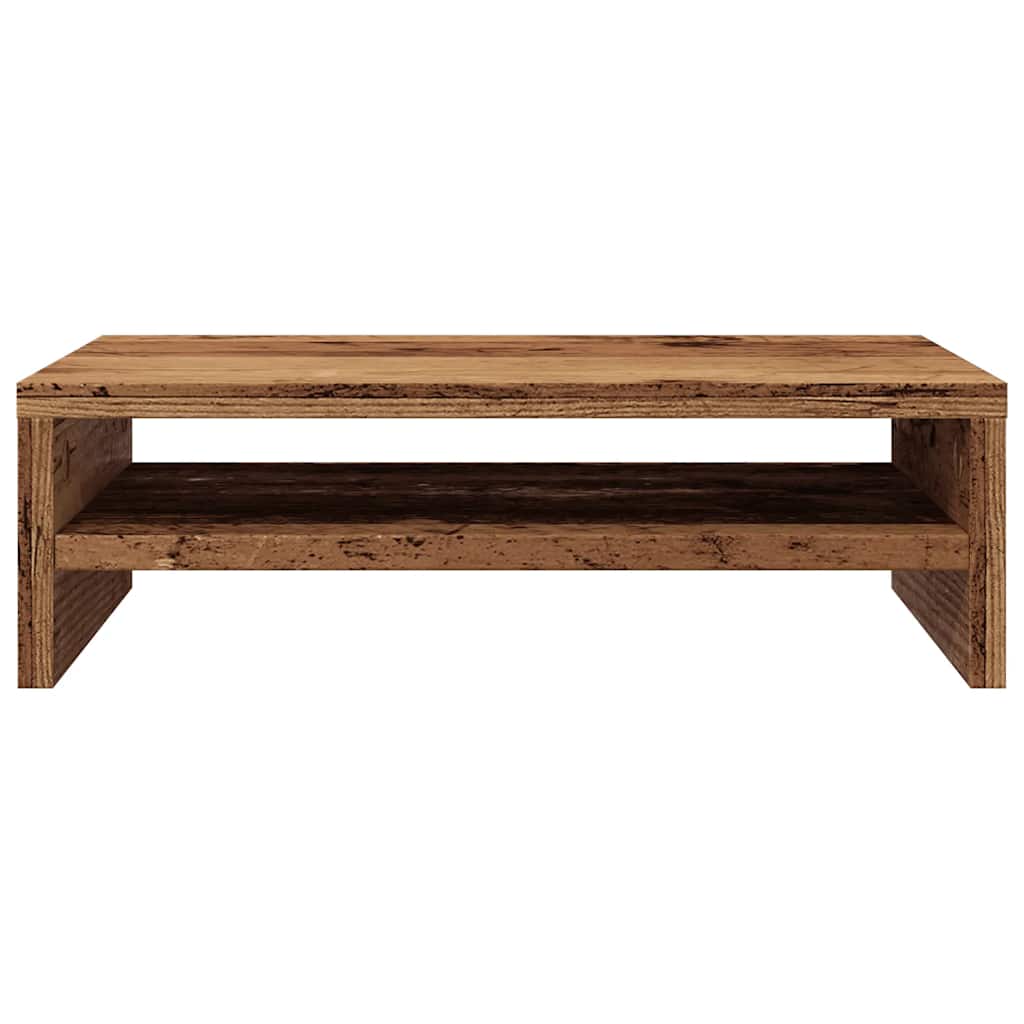 Monitorstandaard 42x24x13 cm bewerkt hout oud houtkleurig is nu te koop bij PeponiXL, paradijselijk wonen!