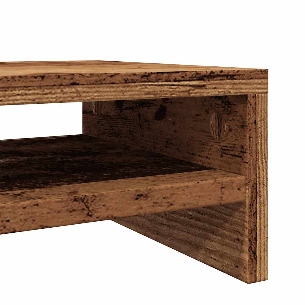 Monitorstandaard 42x24x13 cm bewerkt hout oud houtkleurig is nu te koop bij PeponiXL, paradijselijk wonen!