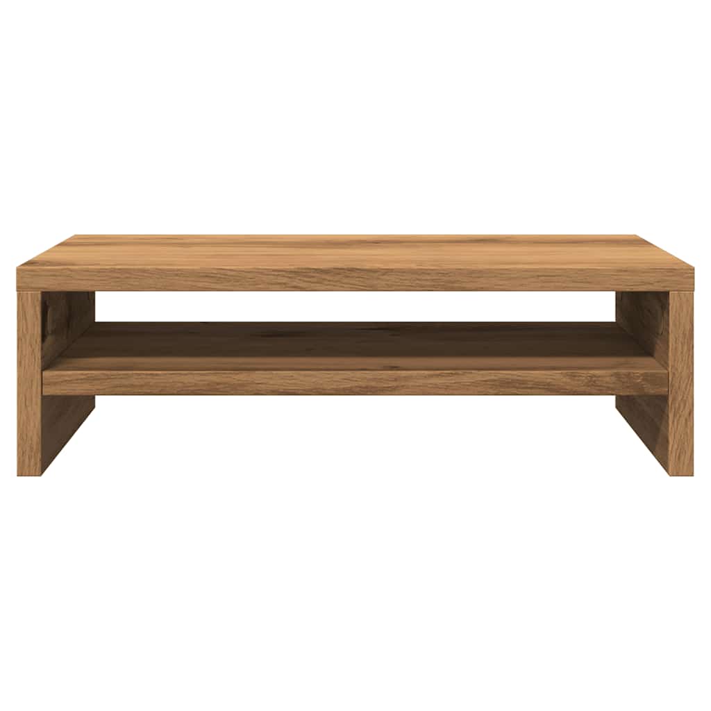 Monitorstandaard 42x24x13 cm bewerkt hout artisanaal eikenkleur is nu te koop bij PeponiXL, paradijselijk wonen!