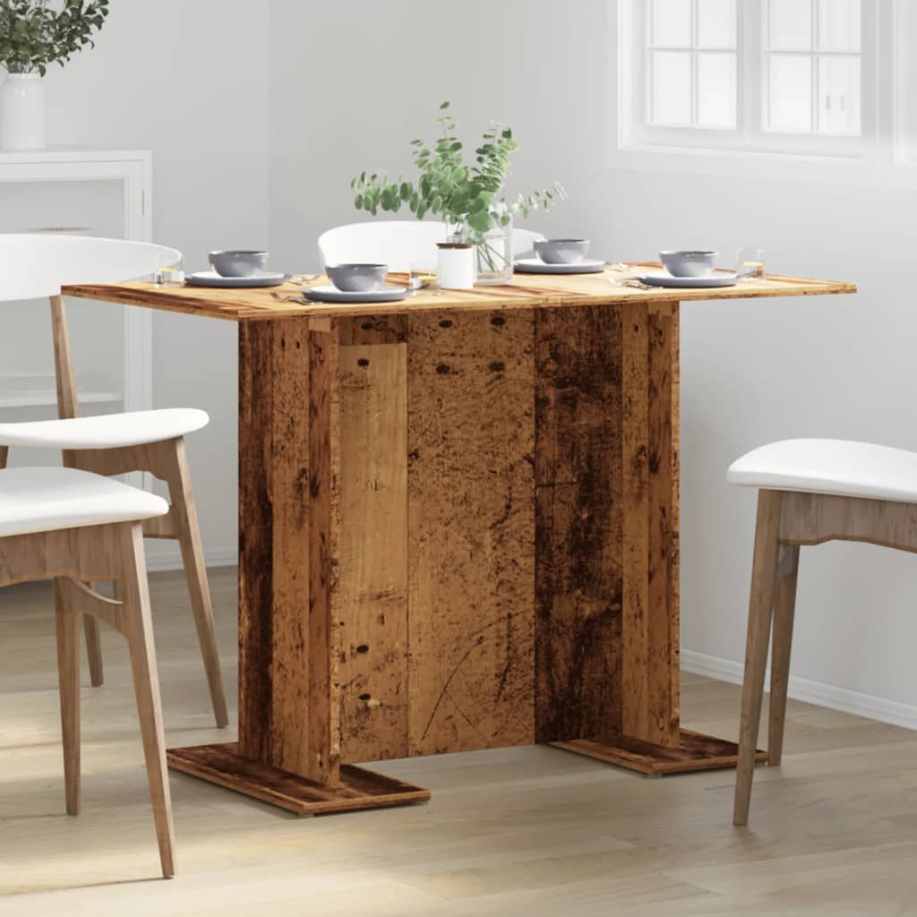 Eettafel 110x60x75 cm bewerkt hout oud houtkleurig is nu te koop bij PeponiXL, paradijselijk wonen!