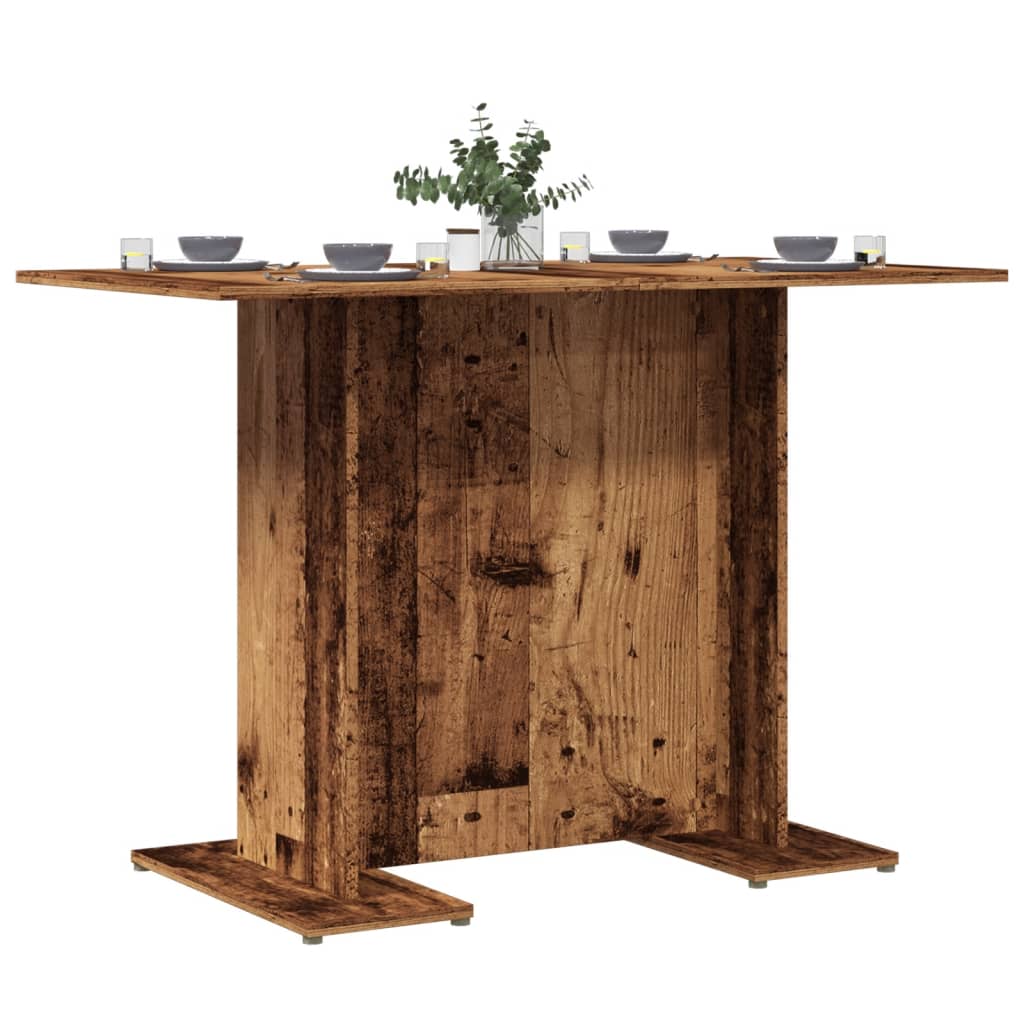 Eettafel 110x60x75 cm bewerkt hout oud houtkleurig is nu te koop bij PeponiXL, paradijselijk wonen!