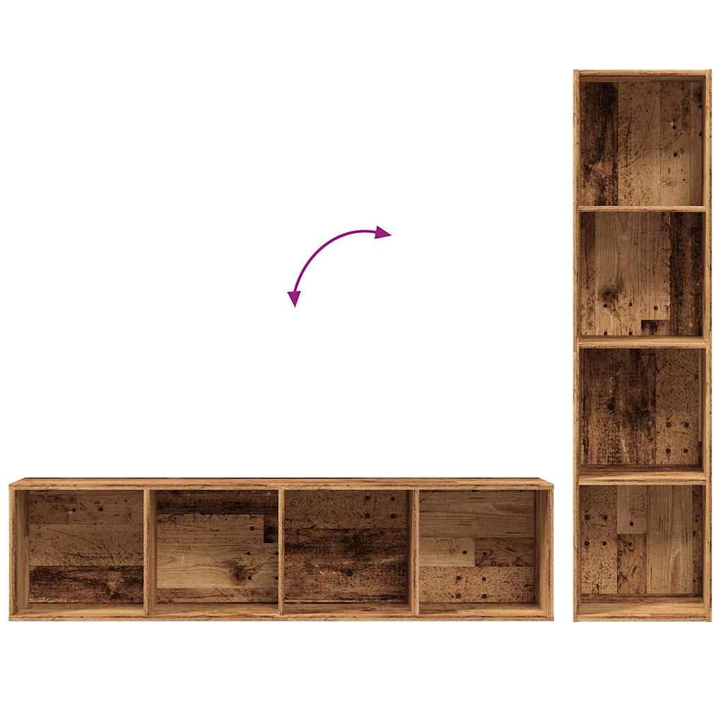 Boekenkast/tv-meubel 36x30x143cm bewerkt hout oud houtkleurig is nu te koop bij PeponiXL, paradijselijk wonen!