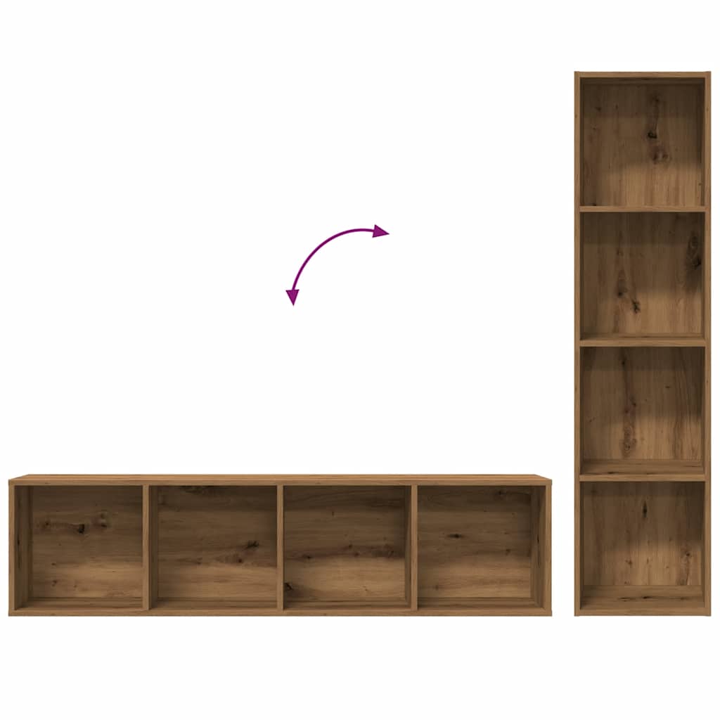 Boekenkast/tv-meubel 36x30x143cm bewerkt hout artisanaal eiken is nu te koop bij PeponiXL, paradijselijk wonen!