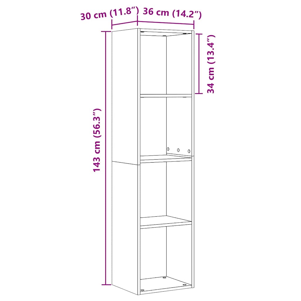 Boekenkast/tv-meubel 36x30x143cm bewerkt hout artisanaal eiken is nu te koop bij PeponiXL, paradijselijk wonen!