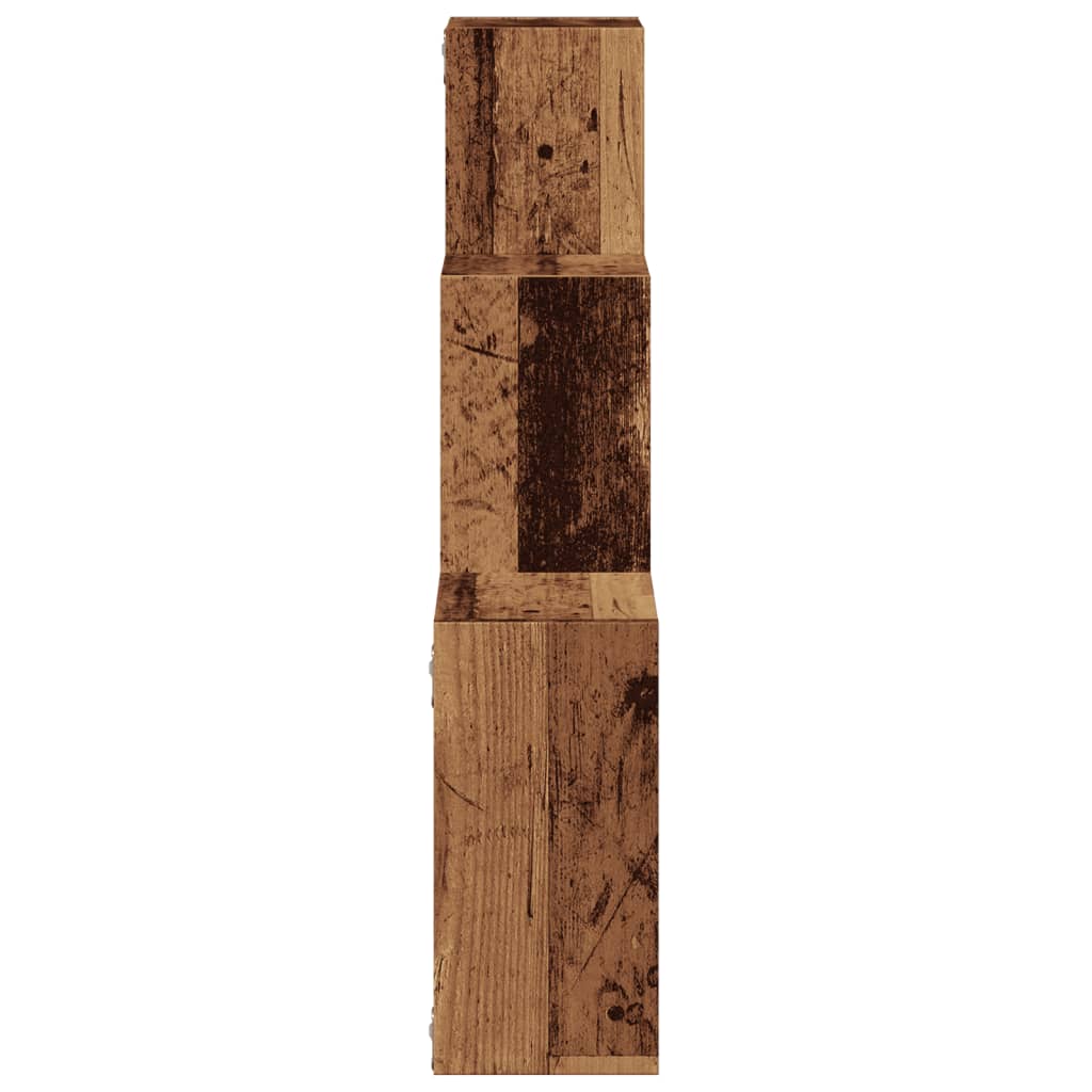 Wandplanken kubus 68x15x68 cm bewerkt hout oud houtkleurig is nu te koop bij PeponiXL, paradijselijk wonen!