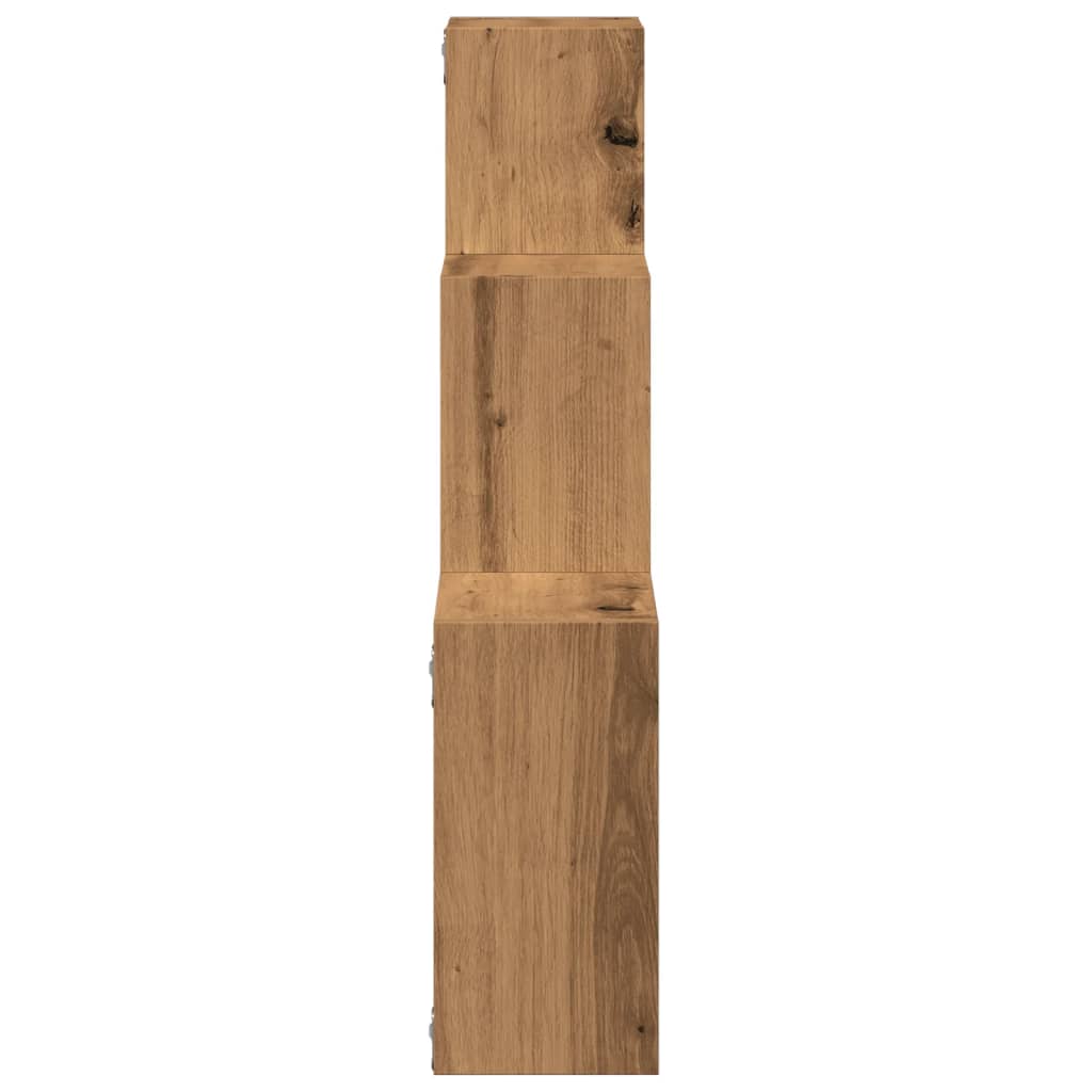 Wandplanken kubus 68x15x68cm bewerkt hout artisanaal eikenkleur is nu te koop bij PeponiXL, paradijselijk wonen!