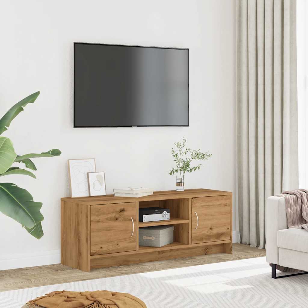 Tv-meubel 102x30x37,5 cm bewerkt hout artisanaal eikenkleur is nu te koop bij PeponiXL, paradijselijk wonen!