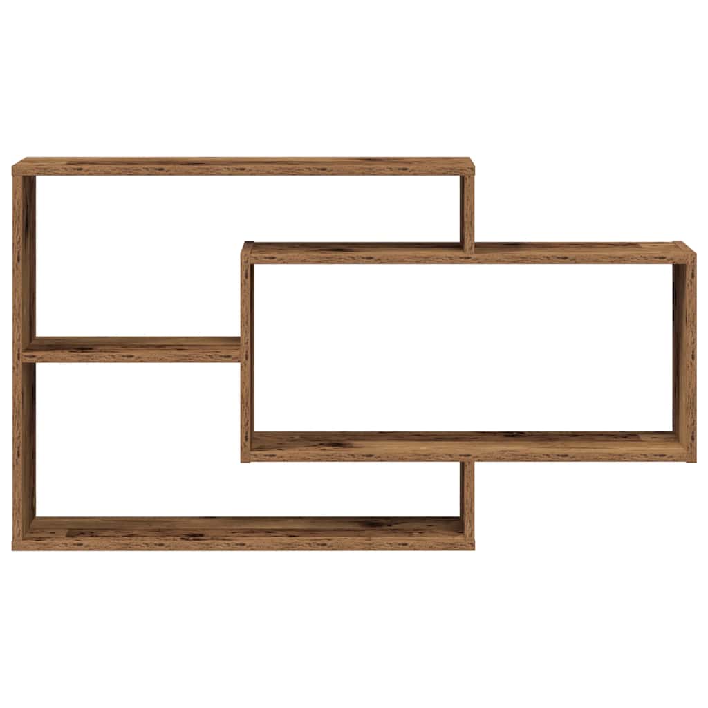 Wandschap 104x20x58,5 cm bewerkt hout oud houtkleurig is nu te koop bij PeponiXL, paradijselijk wonen!