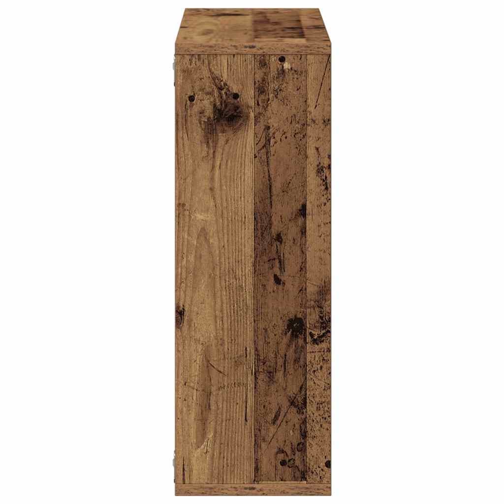 Wandschap 104x20x58,5 cm bewerkt hout oud houtkleurig is nu te koop bij PeponiXL, paradijselijk wonen!