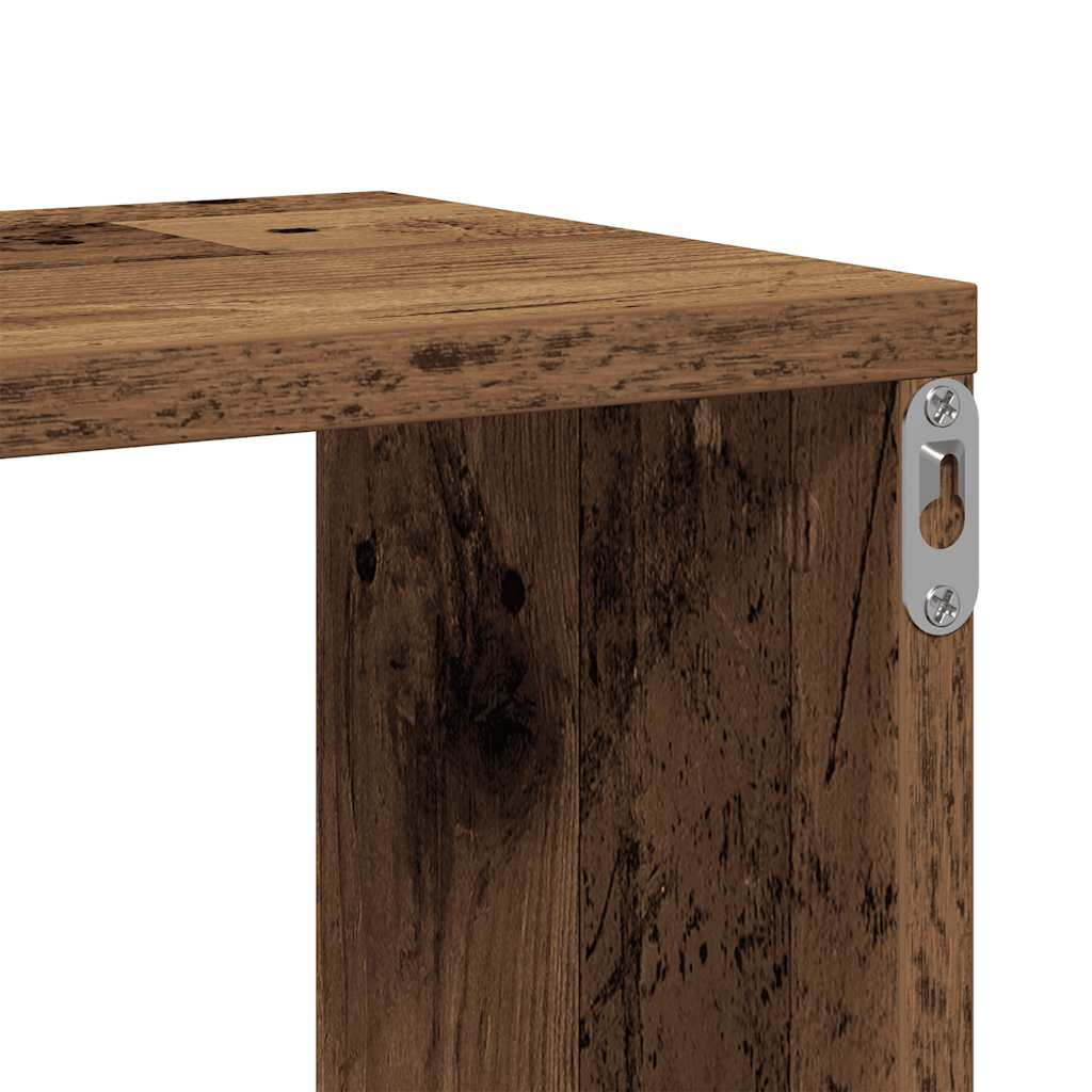 Wandschap 104x20x58,5 cm bewerkt hout oud houtkleurig is nu te koop bij PeponiXL, paradijselijk wonen!