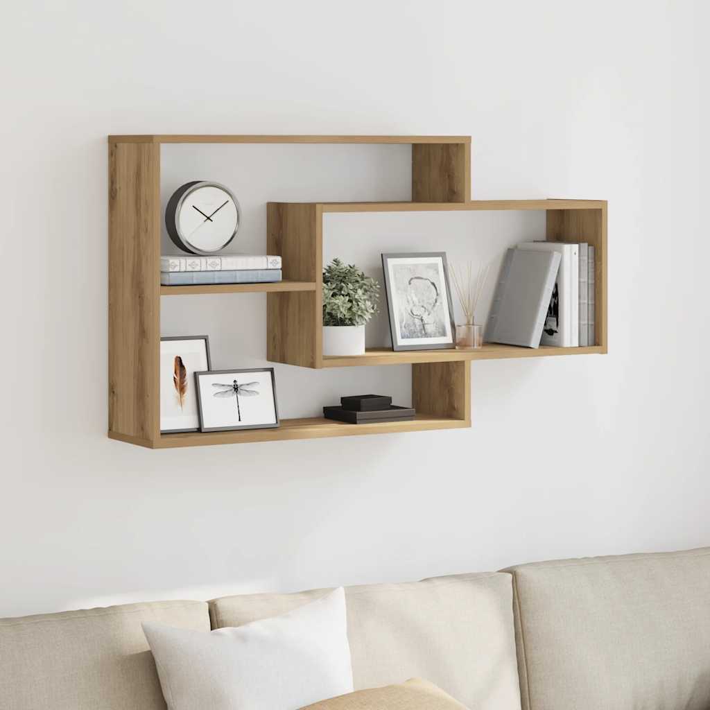 Wandschap 104x20x58,5 cm bewerkt hout artisanaal eikenkleurig is nu te koop bij PeponiXL, paradijselijk wonen!
