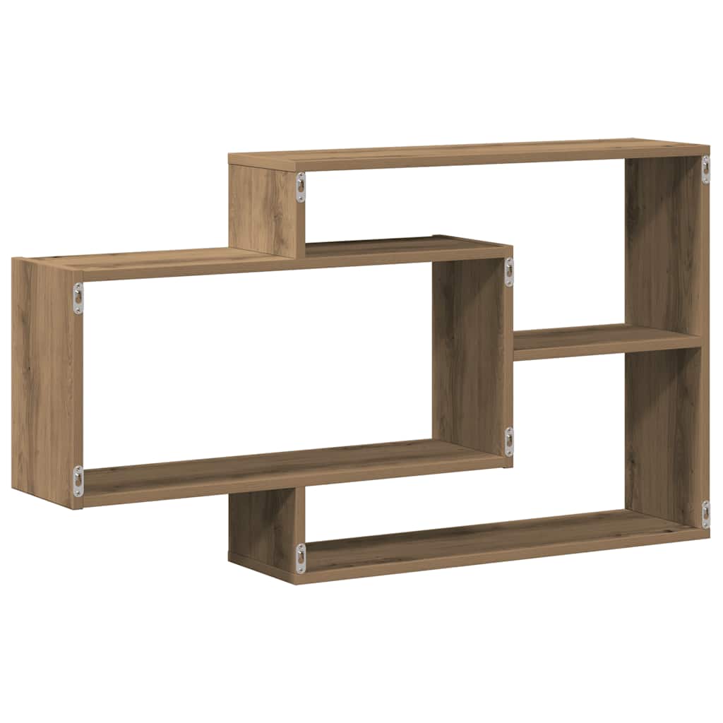 Wandschap 104x20x58,5 cm bewerkt hout artisanaal eikenkleurig is nu te koop bij PeponiXL, paradijselijk wonen!